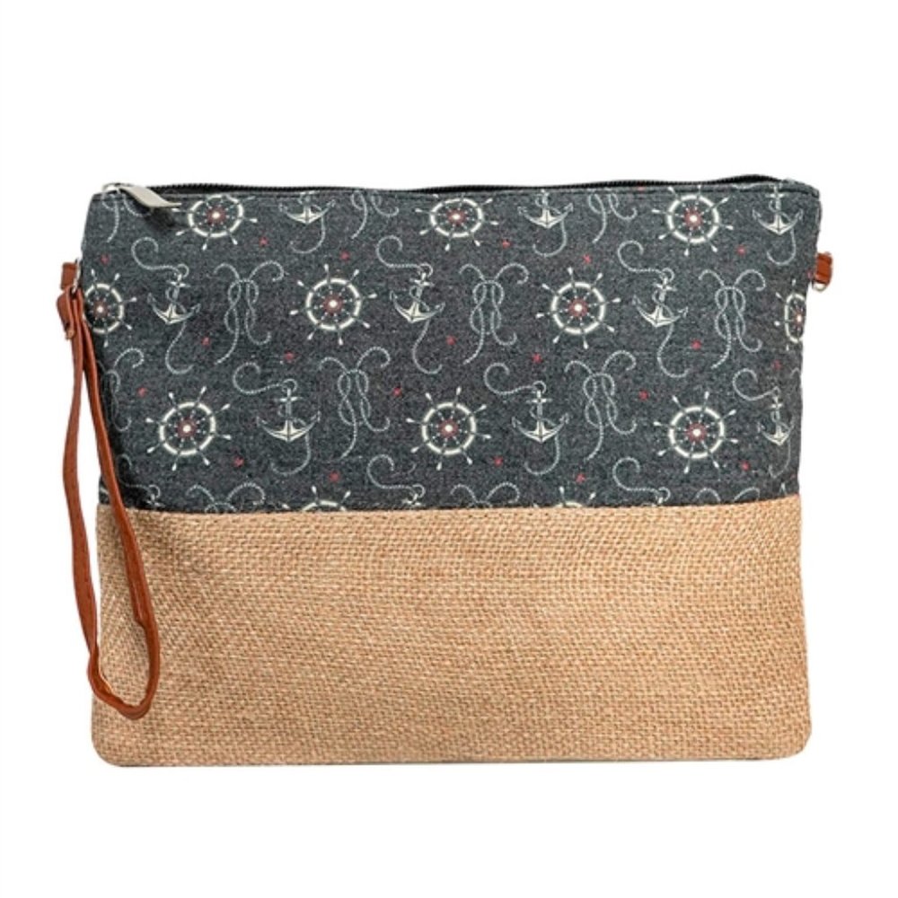 Anchor Print Wristlet